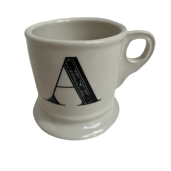 Anthropologie A Mug Initial Letter Coffee Cup Retro Shaving Cup Monogram - Picture 1 of 7